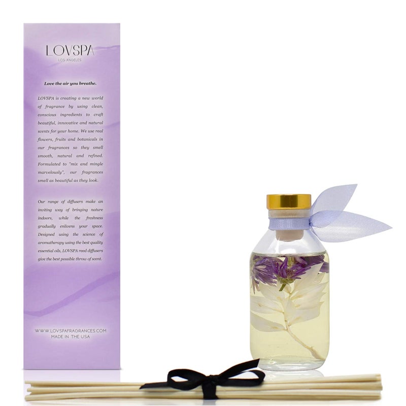 LOVSPA Reed Diffuser Set, Lavender Vanilla Scented Oil Diffuser with Sticks, Home Fragrance Accessories for Bathroom Shelf Decor, Aroma Diffusers for Home or Office Desk, USA Made - Image 2